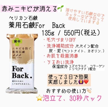 ニキビを防ぐ薬用石鹸 ForBack/ペリカン石鹸/ボディ石鹸を使ったクチコミ（2枚目）