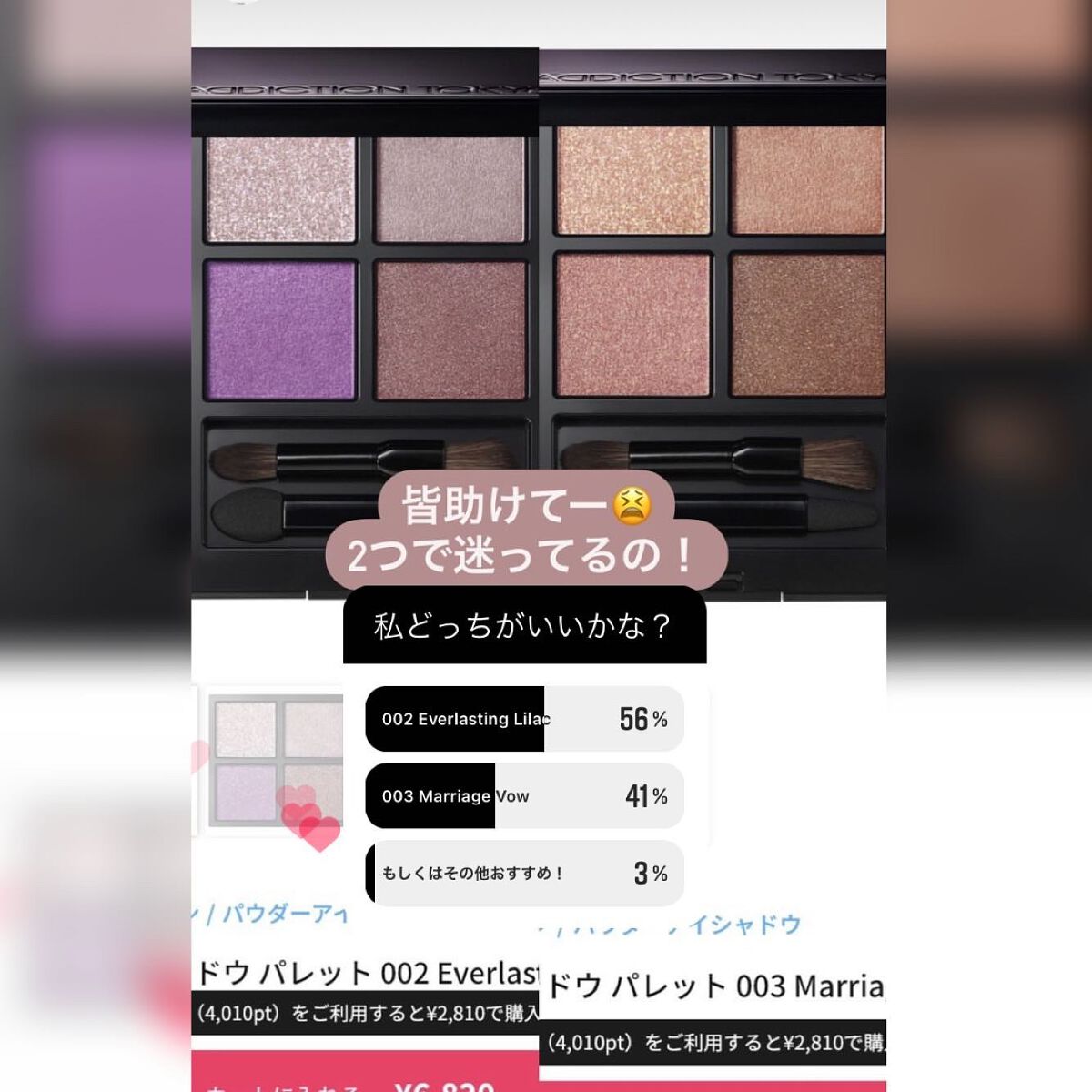 アディクション　ザ アイシャドウ パレット 002 Everlasting Lilac/ADDICTION/アイシャドウパレットを使ったクチコミ（2枚目）