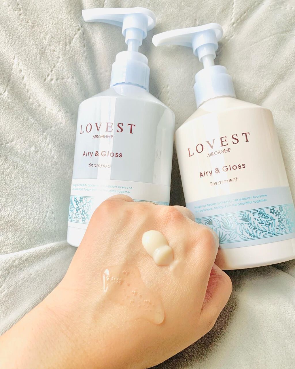 エアリーアンドグロス シャンプー／トリートメント /LOVEST by air Salon Quality Hair Care/市販シャンプーを使ったクチコミ（2枚目）