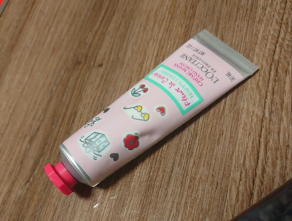 試してみた】ハッピーチェリー ハンドクリーム L'OCCITANEのリアルな
