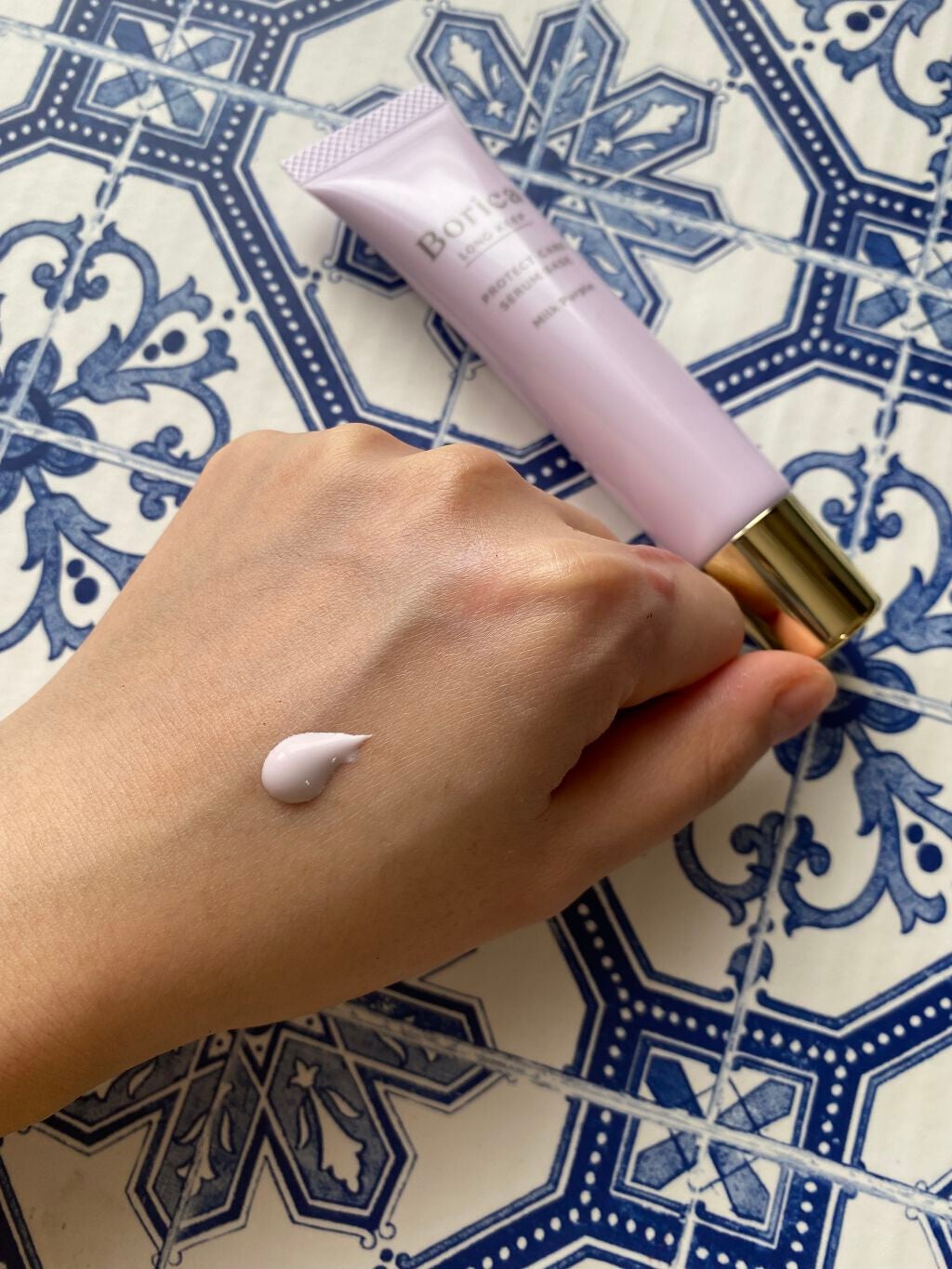 くずれ防止 美容液ケアベース ミルクパープル SPF30 PA++/Borica/化粧下地を使ったクチコミ(2枚目)