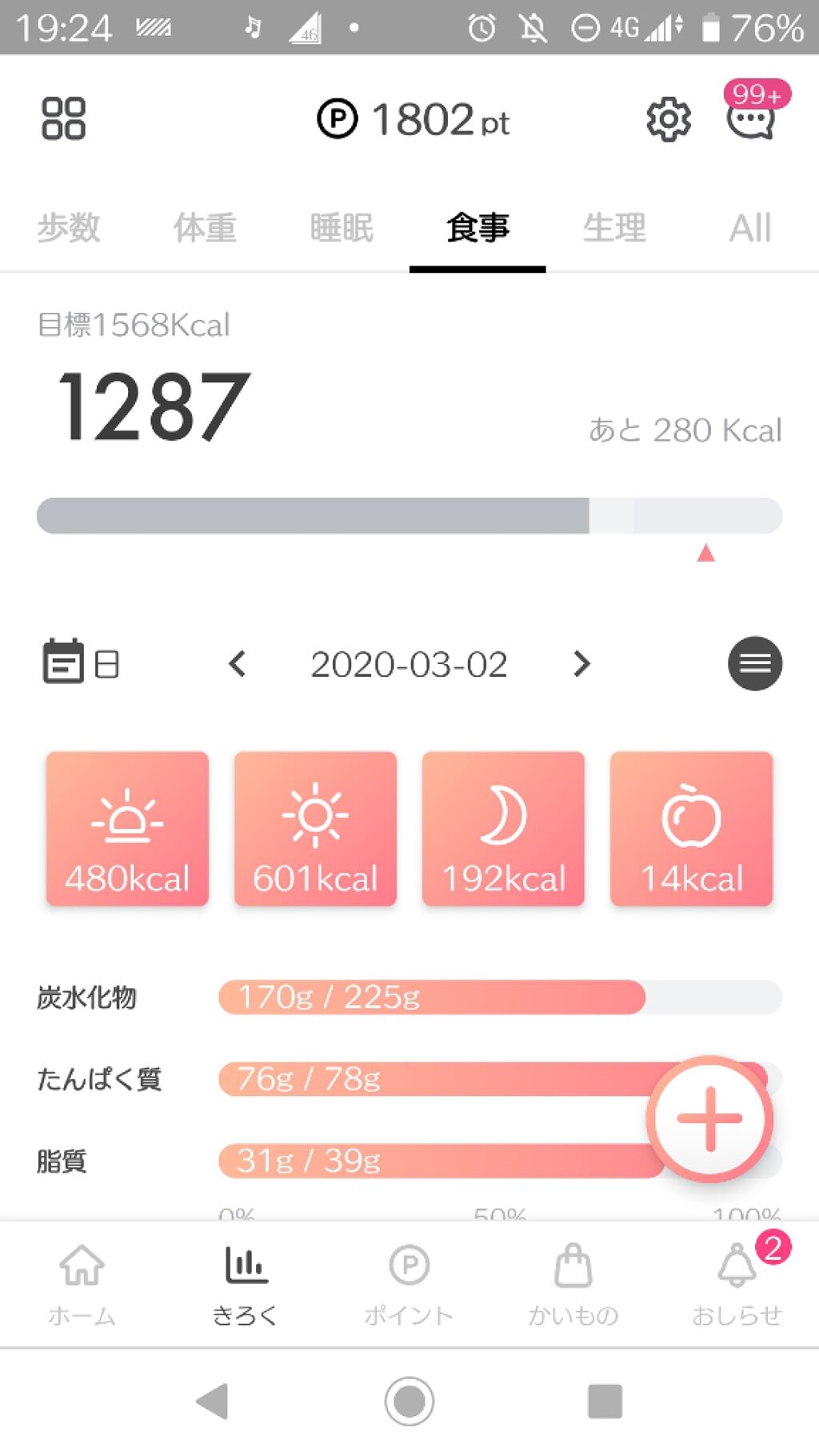 たなかたそ on LIPS 「今日です。ちなみに歩数ないのは、スマホを持たずに財布のみで買い..」(1枚目)