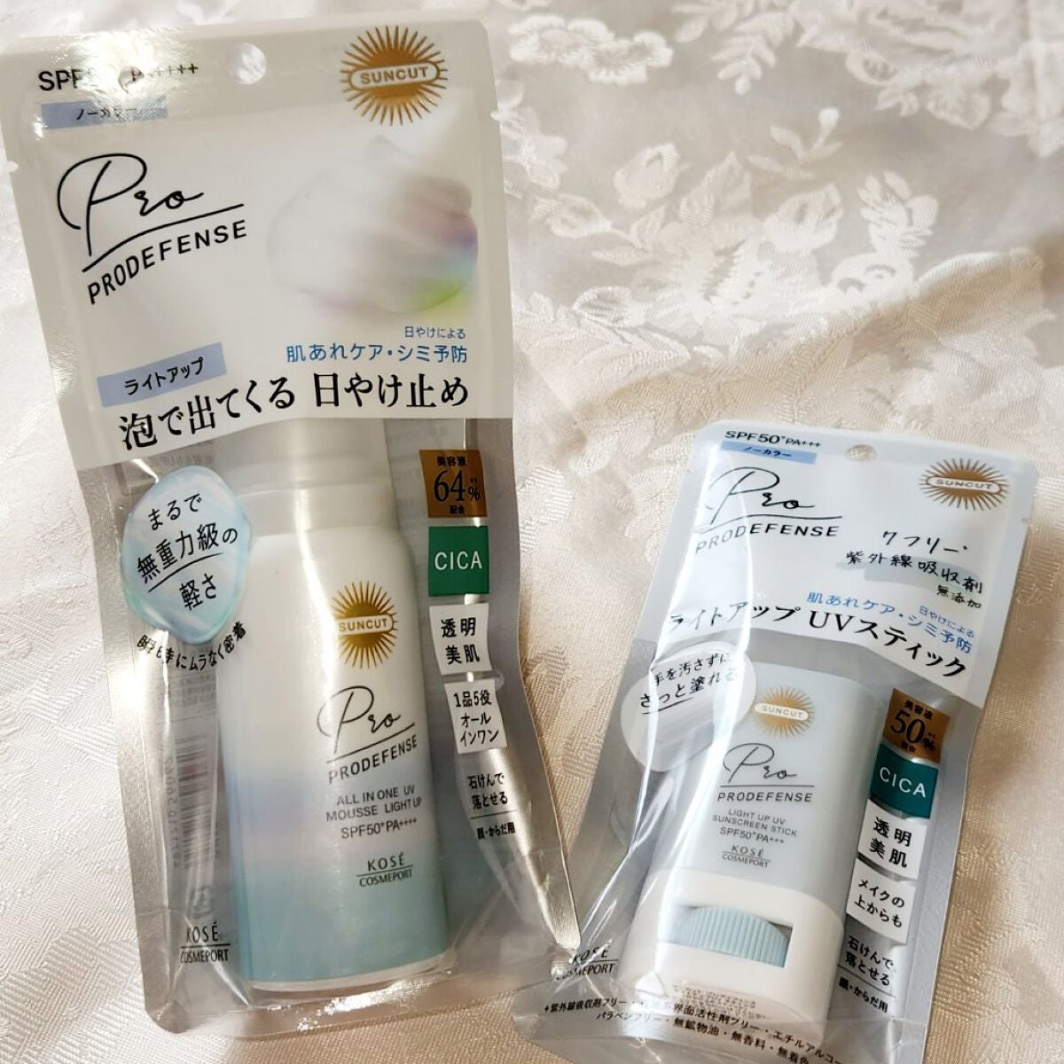 プロディフェンス オールインワンUV ムース(ライトアップ)/サンカット®/日焼け止めクリームを使ったクチコミ(1枚目)