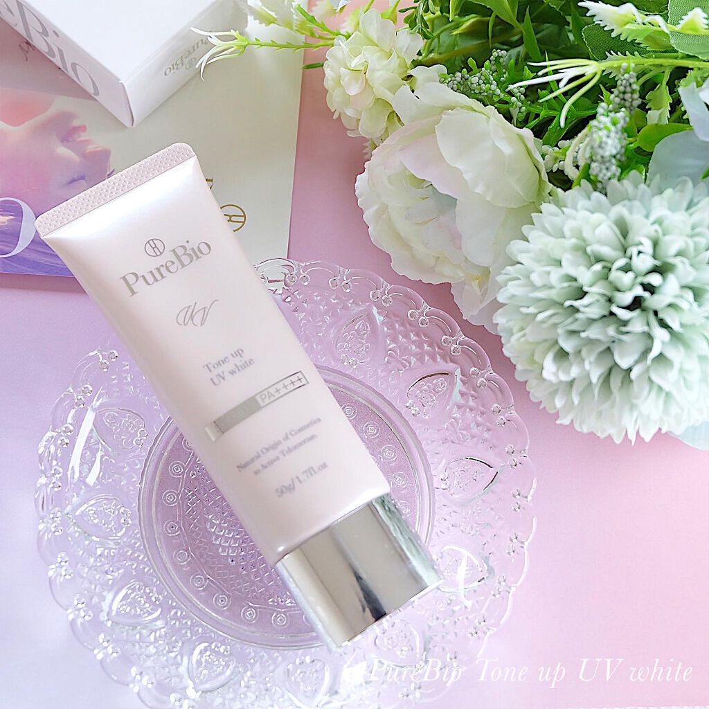 トーンアップUVホワイト/ピュールビオ/日焼け止めクリームを使ったクチコミ(1枚目)