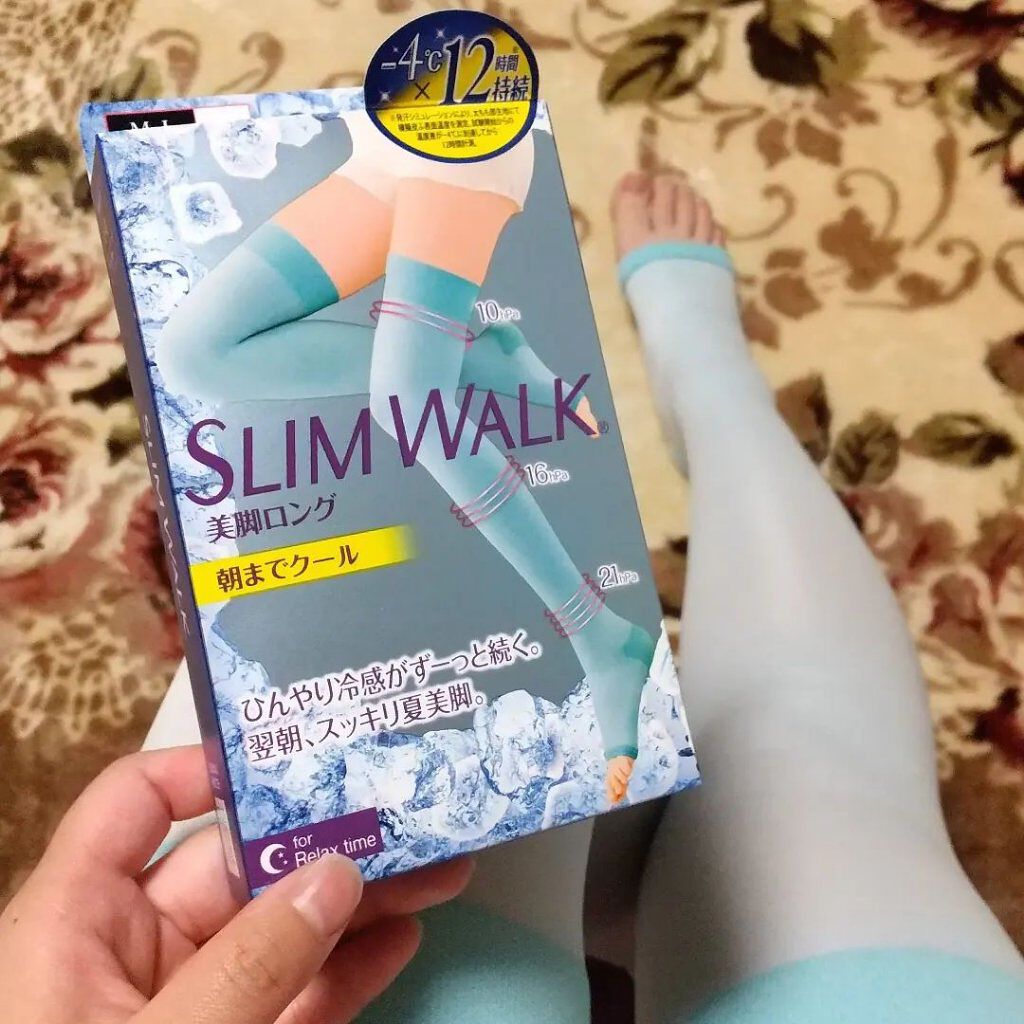 美脚ロング 朝までクール ライトブルー(M〜L)/SLIMWALK/着圧ソックス・レギンスを使ったクチコミ（1枚目）