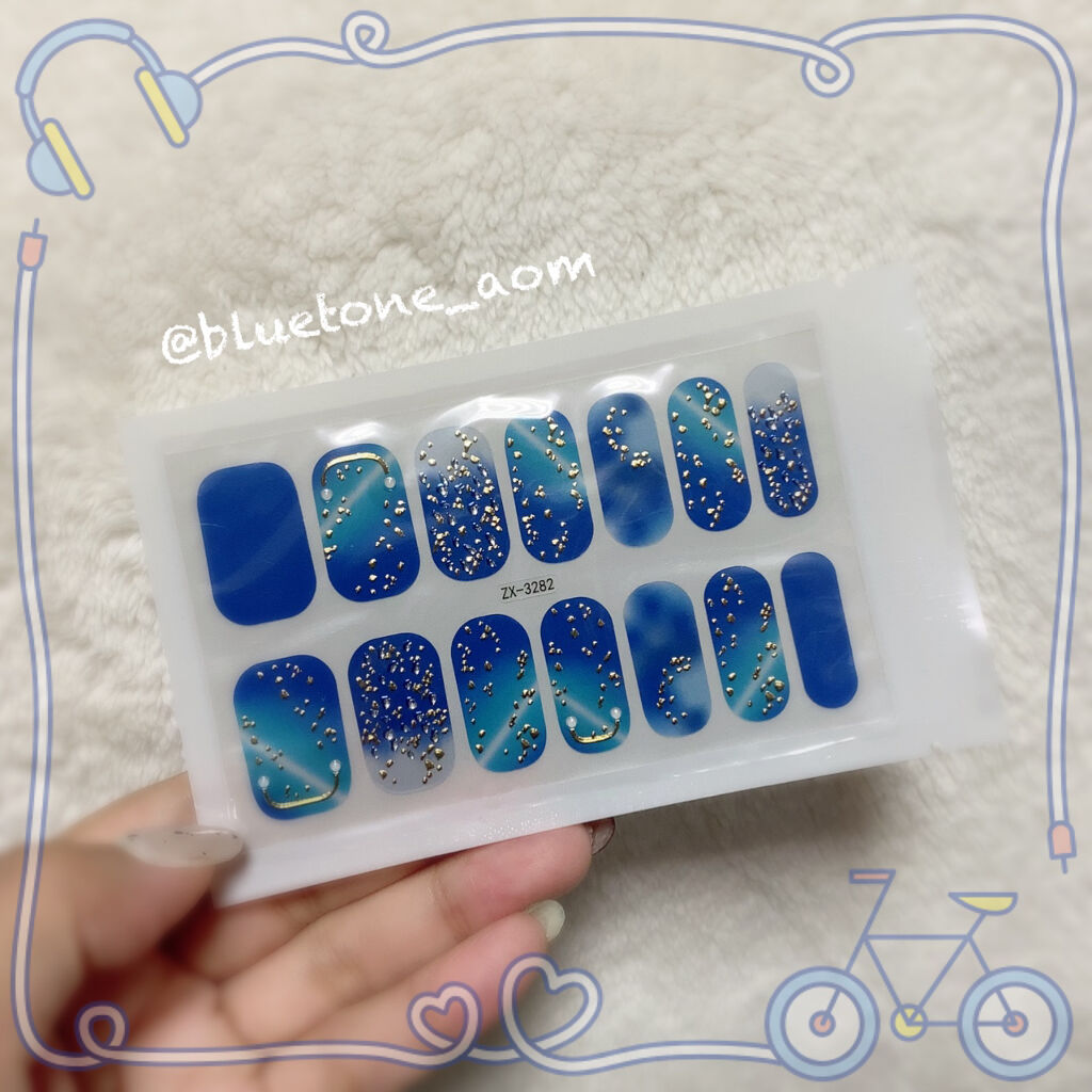 ネイルシール/Qoo10/ネイルシールを使ったクチコミ（2枚目）