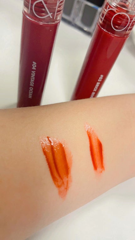 ジューシーラスティングティント/rom&nd/リップティントを使ったクチコミ(4枚目)