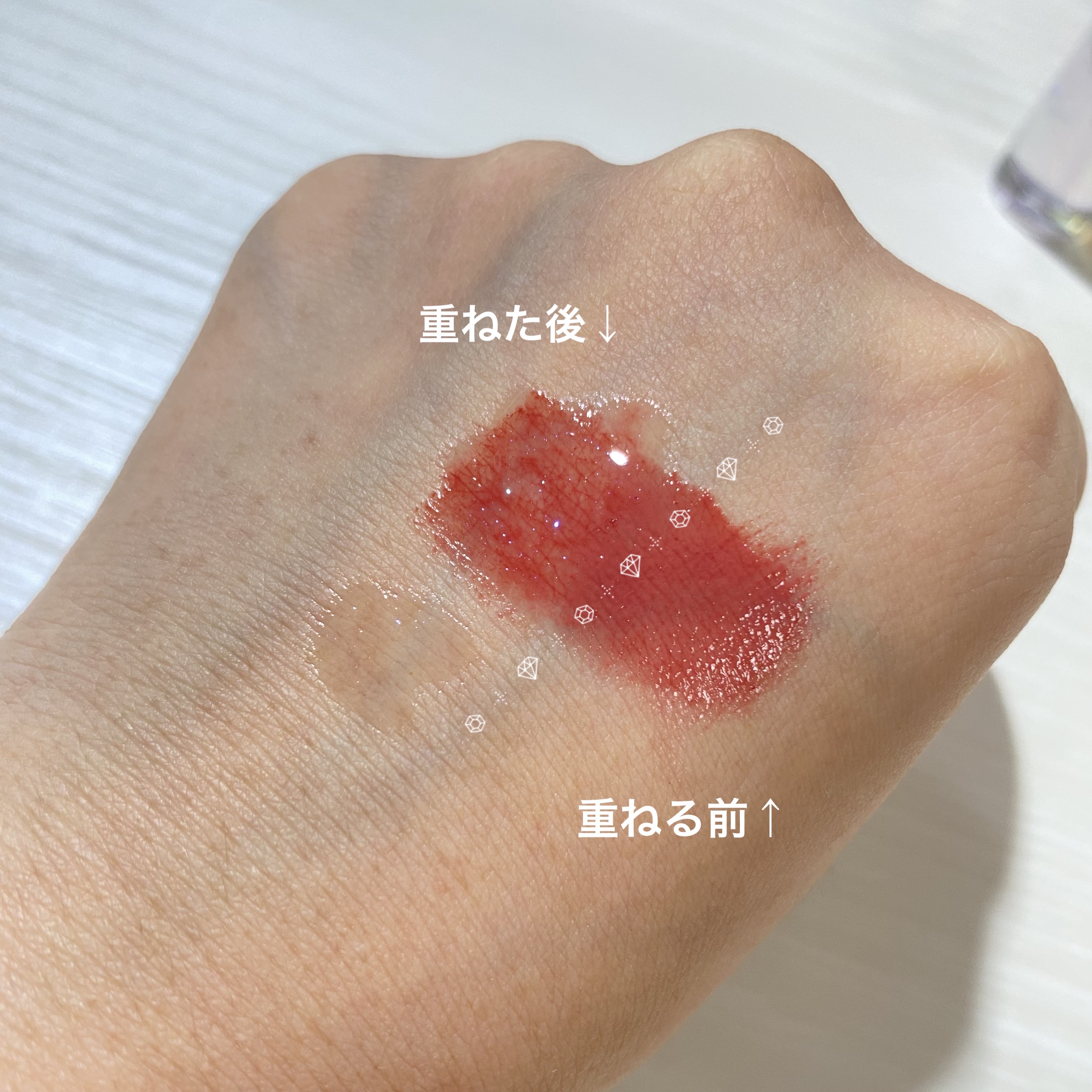 グラスティングウォーターグロス/rom&nd/リップグロスを使ったクチコミ（2枚目）