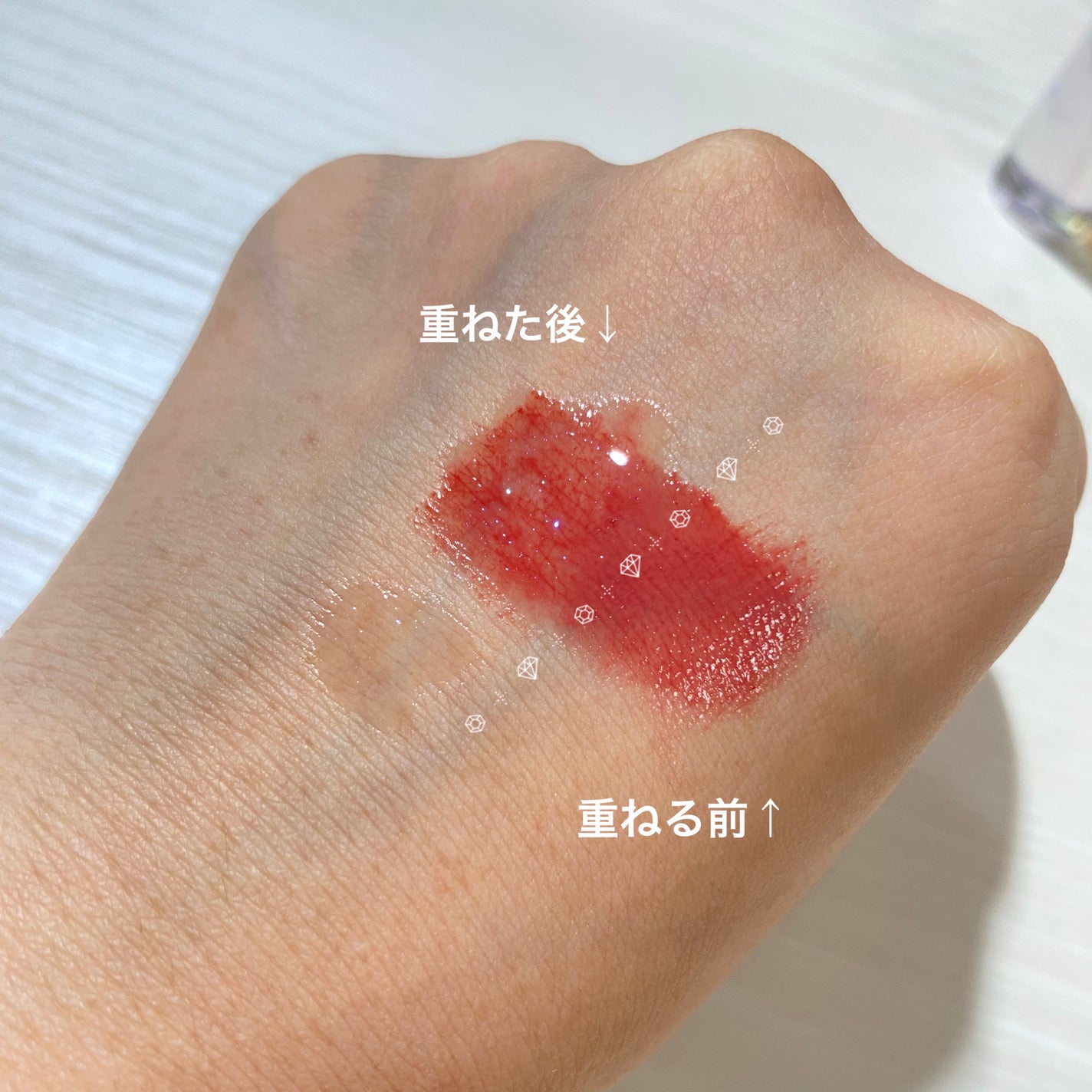 グラスティングウォーターグロス/rom&nd/リップグロスを使ったクチコミ(2枚目)