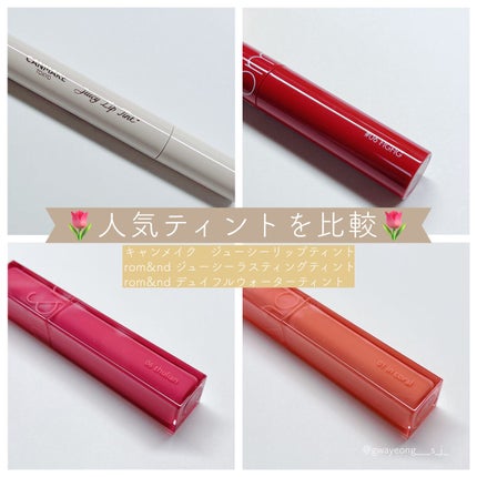 ジューシーラスティングティント/rom&nd/リップティントを使ったクチコミ(1枚目)