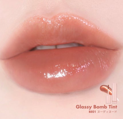 アンドバイロムアンド グラッシーボムティント/&nd by rom&nd/リップティントを使ったクチコミ(5枚目)