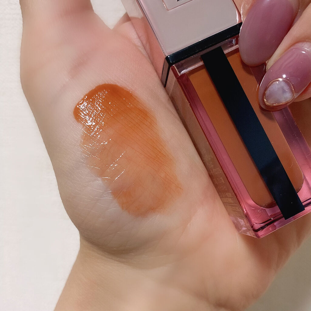 ルージュ ピュールクチュール ヴェルニ ウォーターグロウ No.215 アンディスクローズド キャメル/YVES SAINT LAURENT BEAUTE/口紅を使ったクチコミ（3枚目）