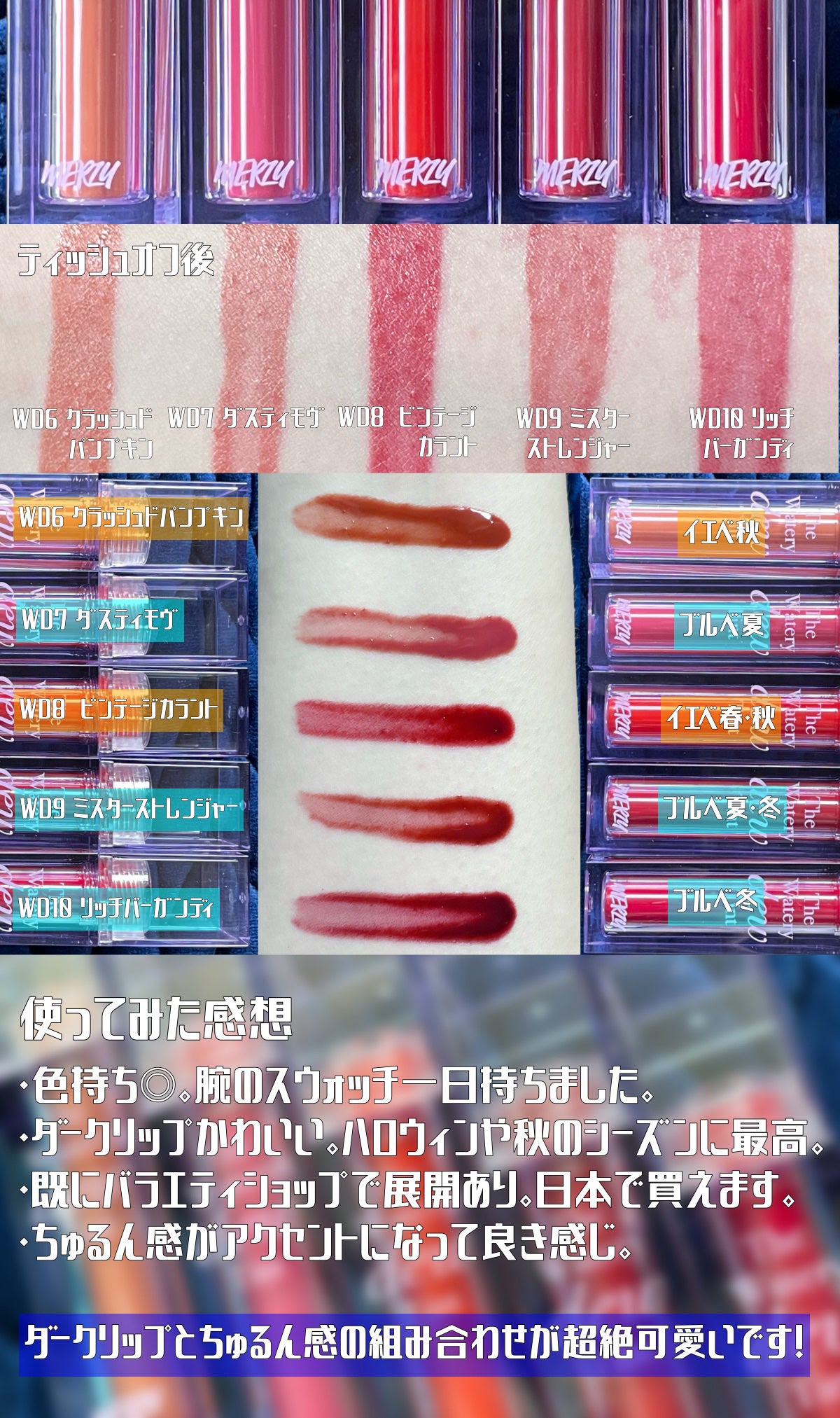 ザ ウォータリーデューティント/MERZY/リップティントを使ったクチコミ(3枚目)
