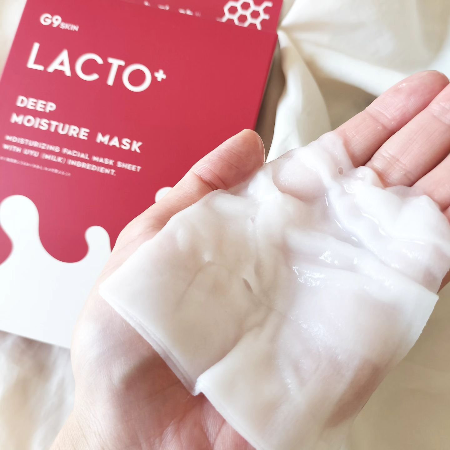 ラクトプラス ディープモイスチャーマスク/G9SKIN/シートマスク・パックを使ったクチコミ（2枚目）