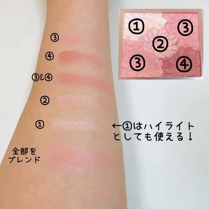 グロウフルールチークス(ブレンドタイプ)/キャンメイク/パウダーチークを使ったクチコミ(3枚目)