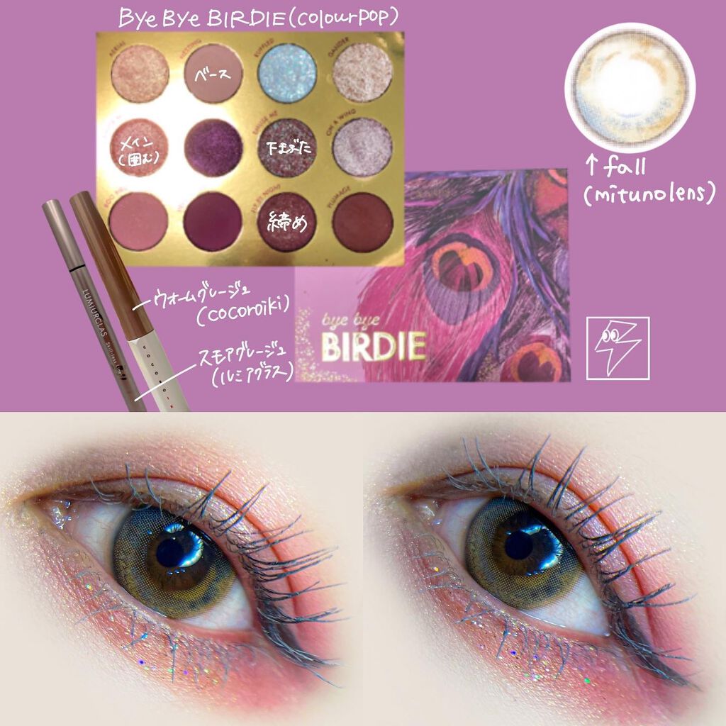 BYE BYE BIRDIE/ColourPop/アイシャドウパレットを使ったクチコミ（2枚目）