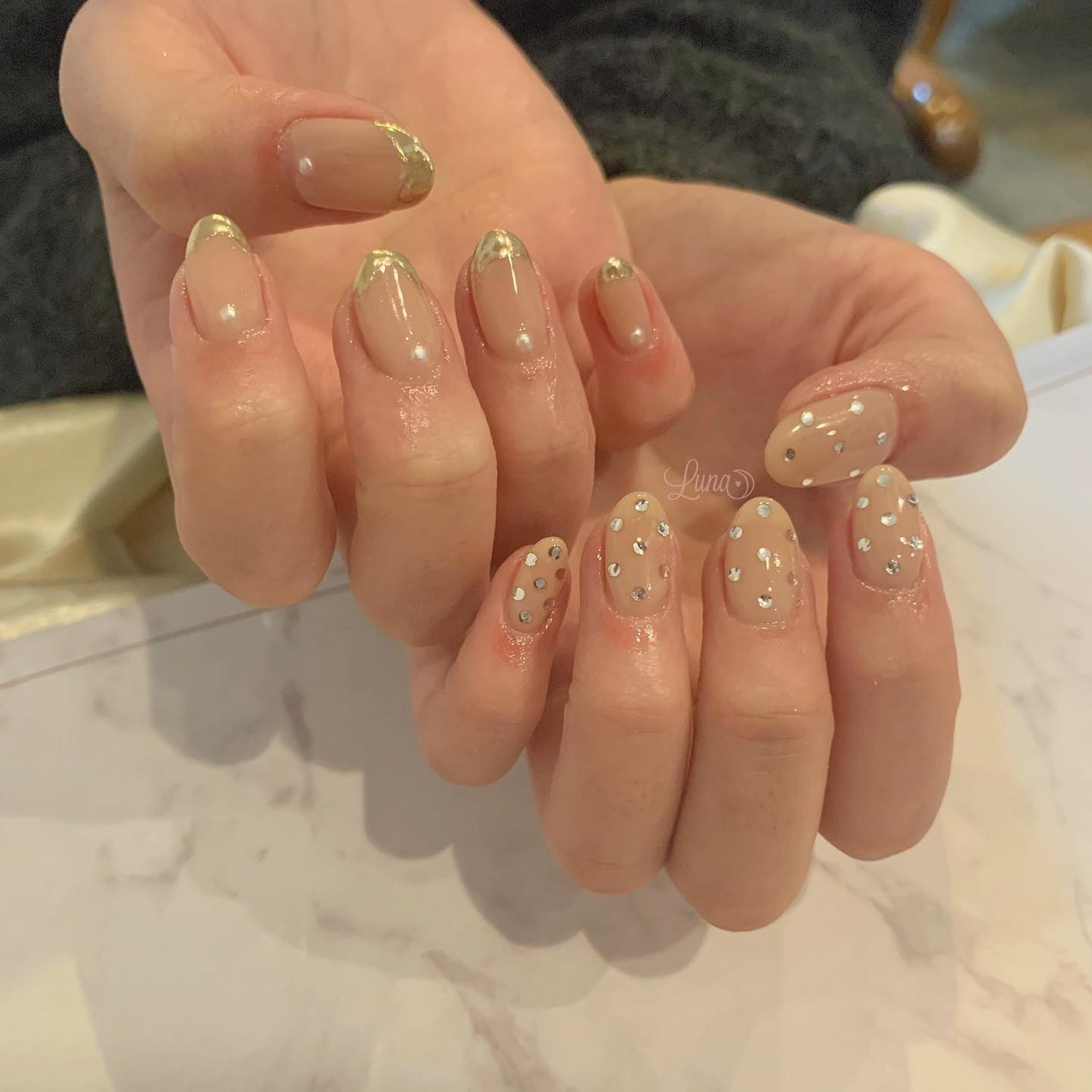 Iuna. Mizuki on LIPS 「.beige🥯♡♡#nail#nailstagram#geln..」(1枚目)