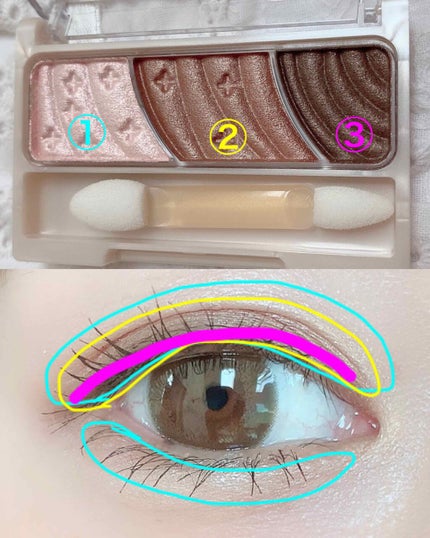 トーンアップアイシャドウ/CEZANNE/アイシャドウパレットを使ったクチコミ(3枚目)