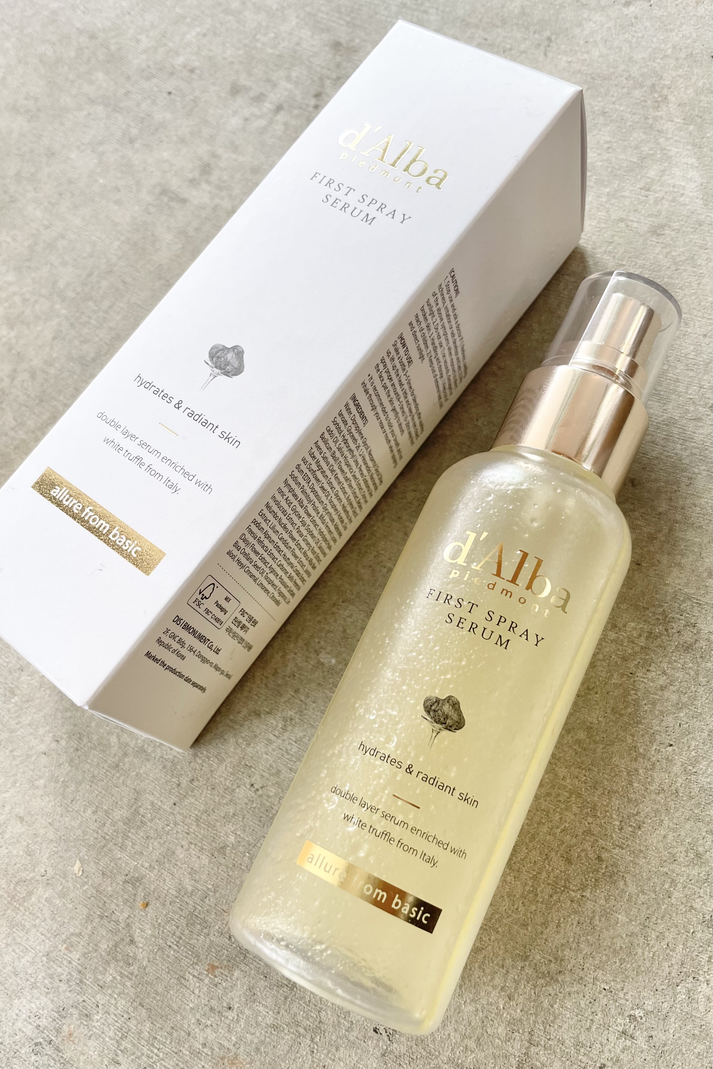 ダルバ ホワイトトリュフファーストスプレーセラム/ダルバ/ミスト状化粧水を使ったクチコミ（1枚目）