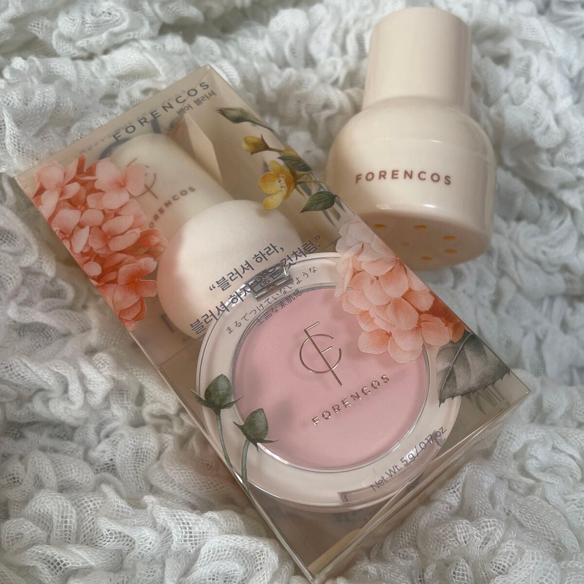 ベアブラッシャー パフ付き/フォレンコス/パウダーチークを使ったクチコミ(1枚目)