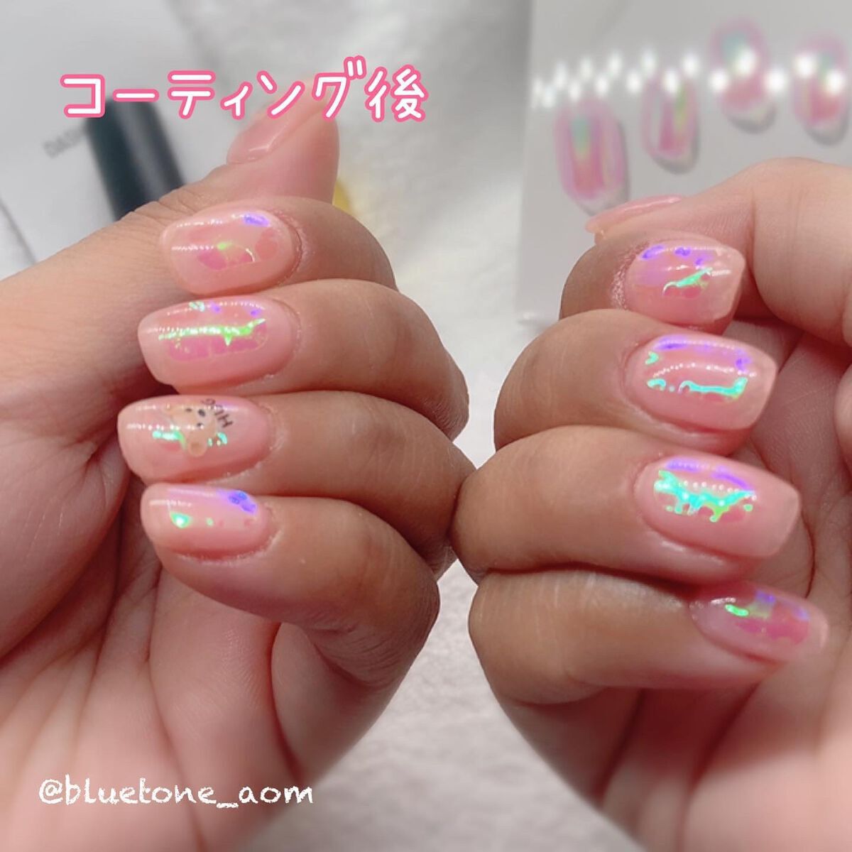 GLAZE グレーズ 半硬化タイプジェルネイルシール Pink Dew/DASHINGDIVA MAGICPRESS/ネイルシールを使ったクチコミ（2枚目）