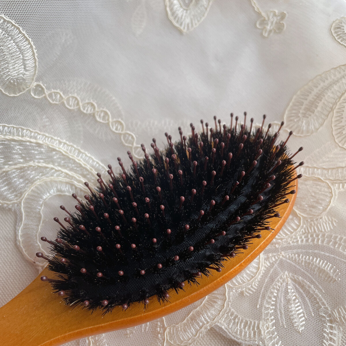 つやつや天然毛のミックスブラシ/マペペ/ヘアブラシを使ったクチコミ（2枚目）