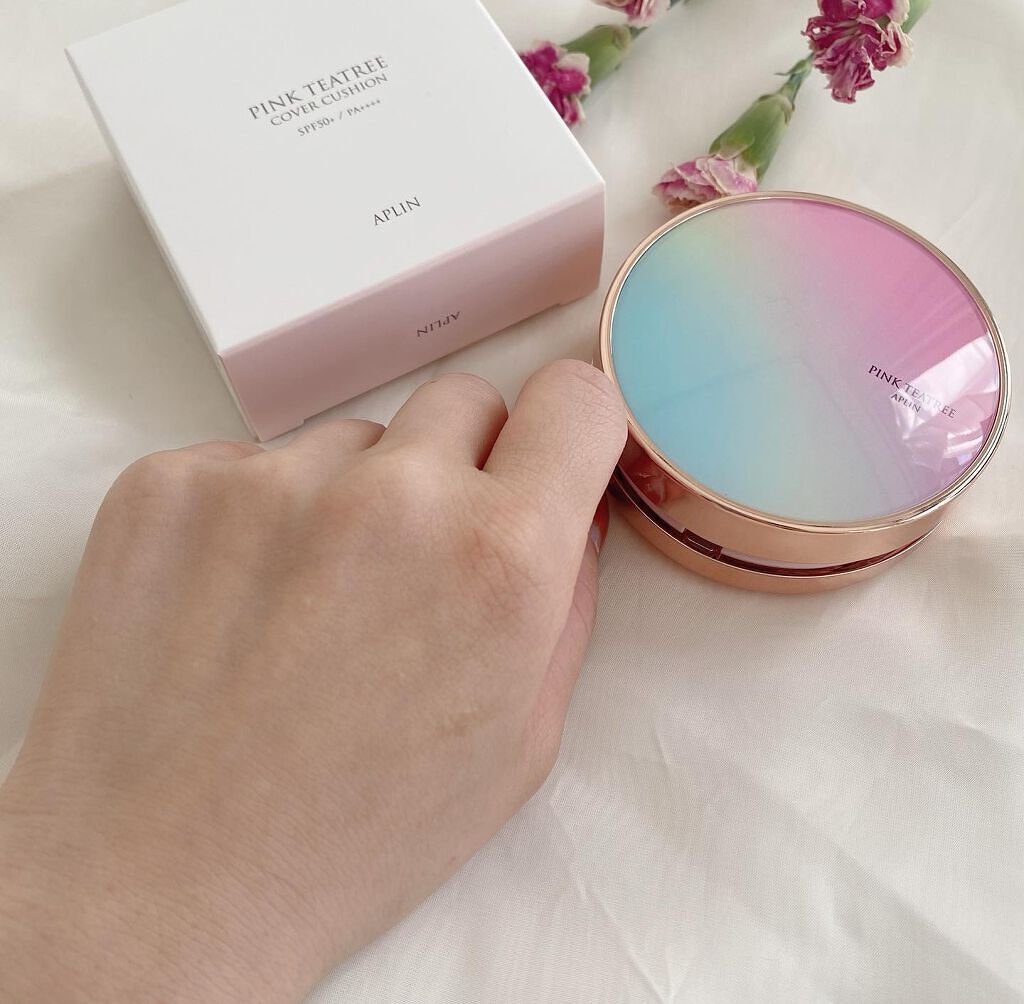 ピンクティーツリーカバークッション/APLIN/クッションファンデーションを使ったクチコミ(5枚目)