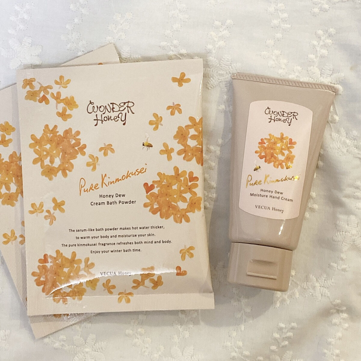 ワンダーハニー　とろとろふんわりクリームバス ピュアキンモクセイ/VECUA Honey/炭酸系入浴剤を使ったクチコミ（1枚目）