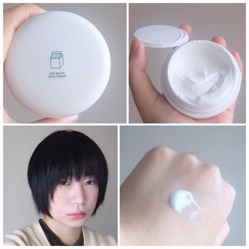 WHITE MILK CREAM/3CE/フェイスクリームを使ったクチコミ（2枚目）