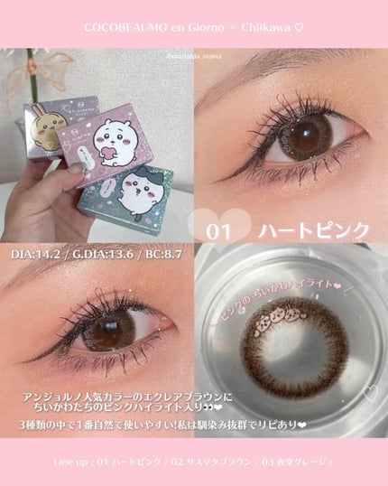 アンジョルノ ちいかわデザイン 03 夜空グレージュ/en Giorno/1ヶ月(1MONTH)カラコンの画像