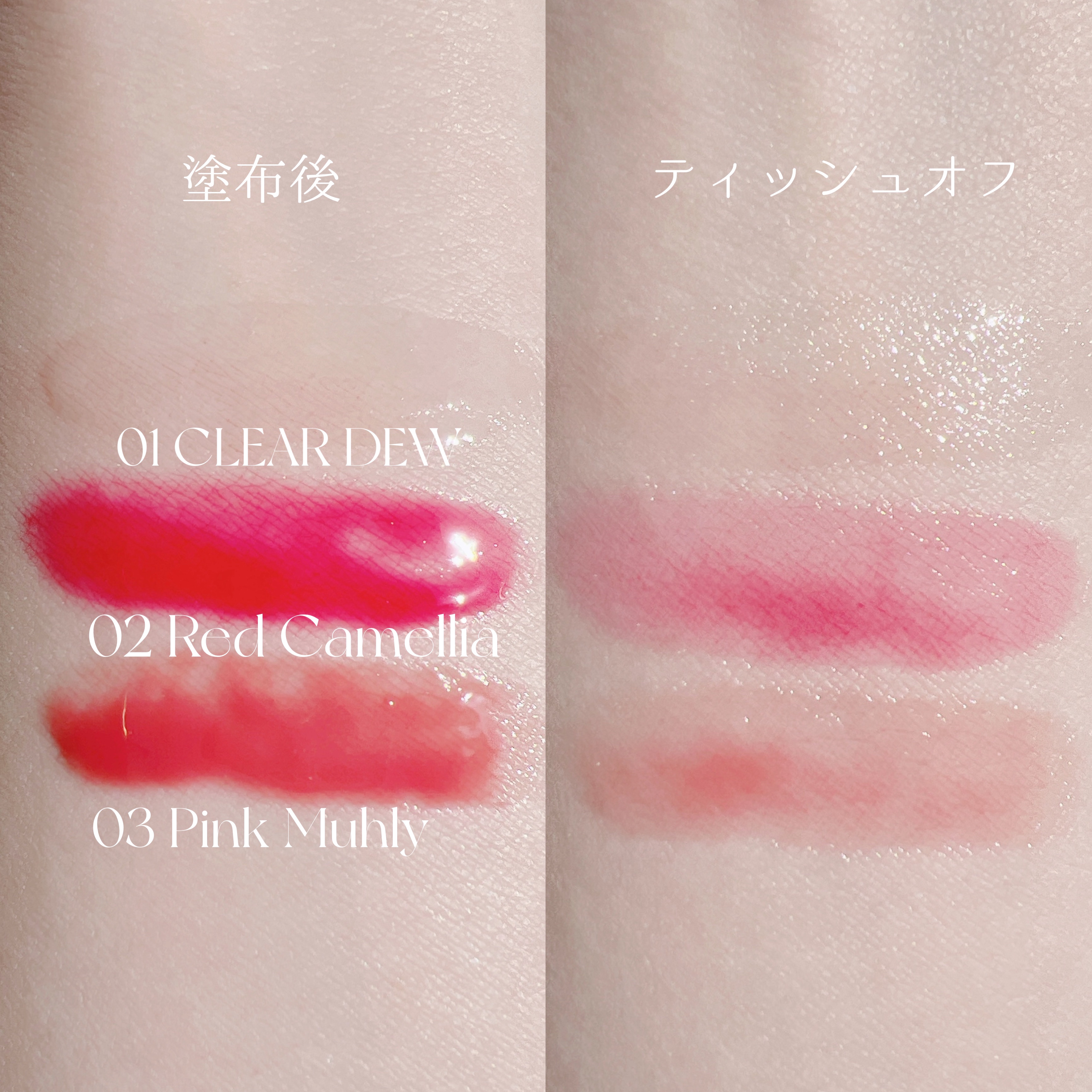 ナチュラルブルームリップオイルセラム 3色セット/PINATE/リップグロスを使ったクチコミ（3枚目）