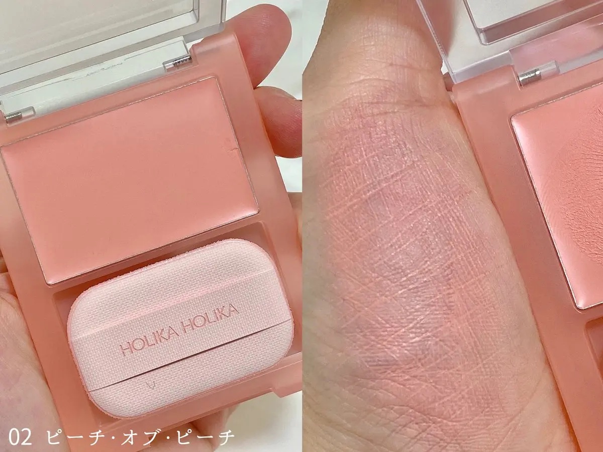 ティンテッドミルククリームブラッシュ  02 ピーチオブピーチ(Peach of Peach)/HOLIKA HOLIKA/ジェル・クリームチークを使ったクチコミ（2枚目）