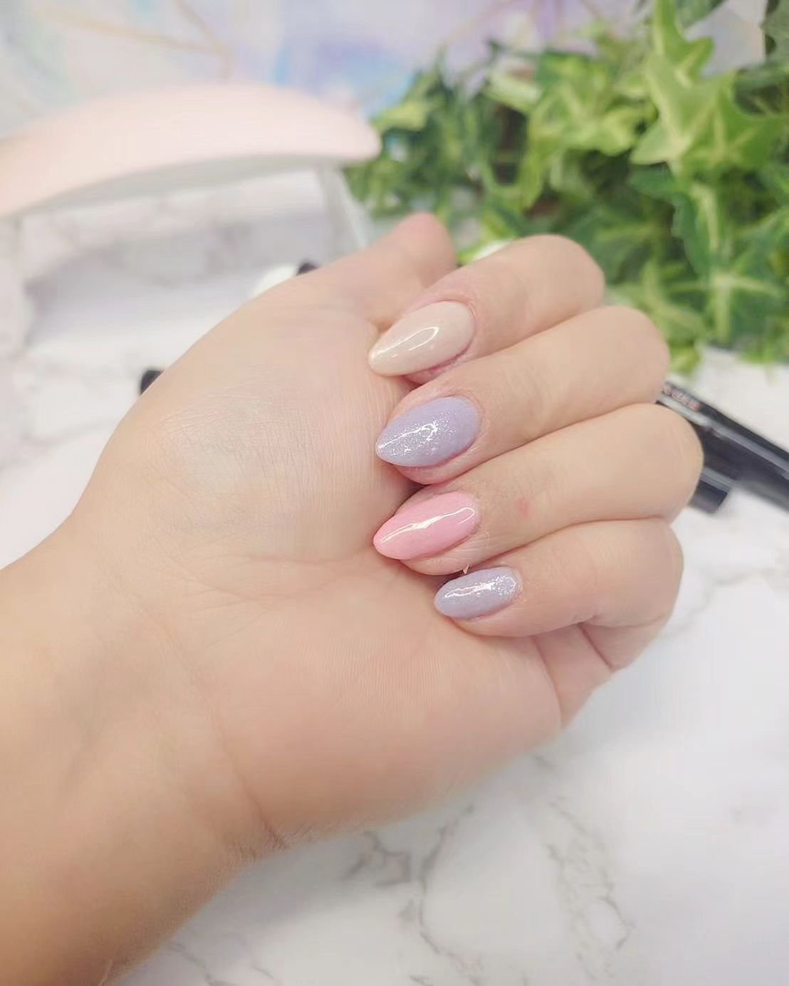 チャームスティックジェル S-3 トゥインクルラベンダー/OMD/オールインワンネイルを使ったクチコミ（3枚目）