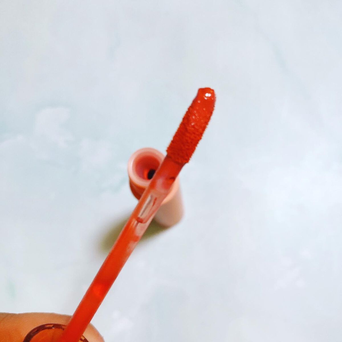 フィクシングティント メロウピーチ（新パッケージ）/ETUDE/リップティントを使ったクチコミ（3枚目）