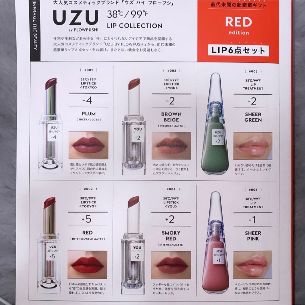 38°C / 99°F リップトリートメント (リップ美容液)/UZU BY FLOWFUSHI/リップケアを使ったクチコミ(7枚目)