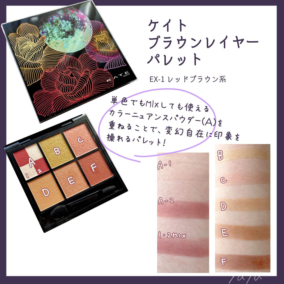 KATE 魂コレクション ブラウンレイヤーパレット/KATE/アイシャドウパレットを使ったクチコミ(3枚目)