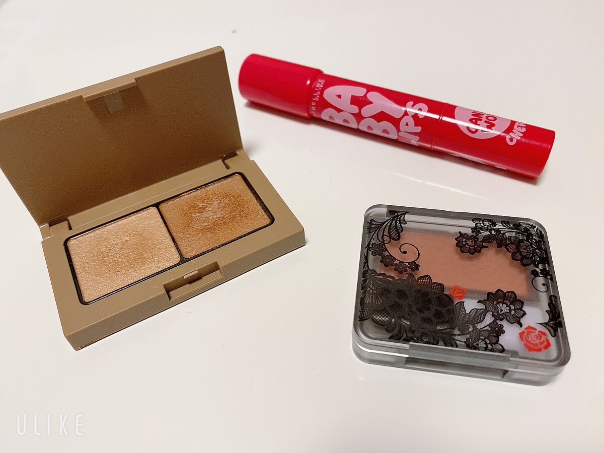 【限定】パウダー チーク 571 レッド系パール/ちふれ/パウダーチークを使ったクチコミ（1枚目）