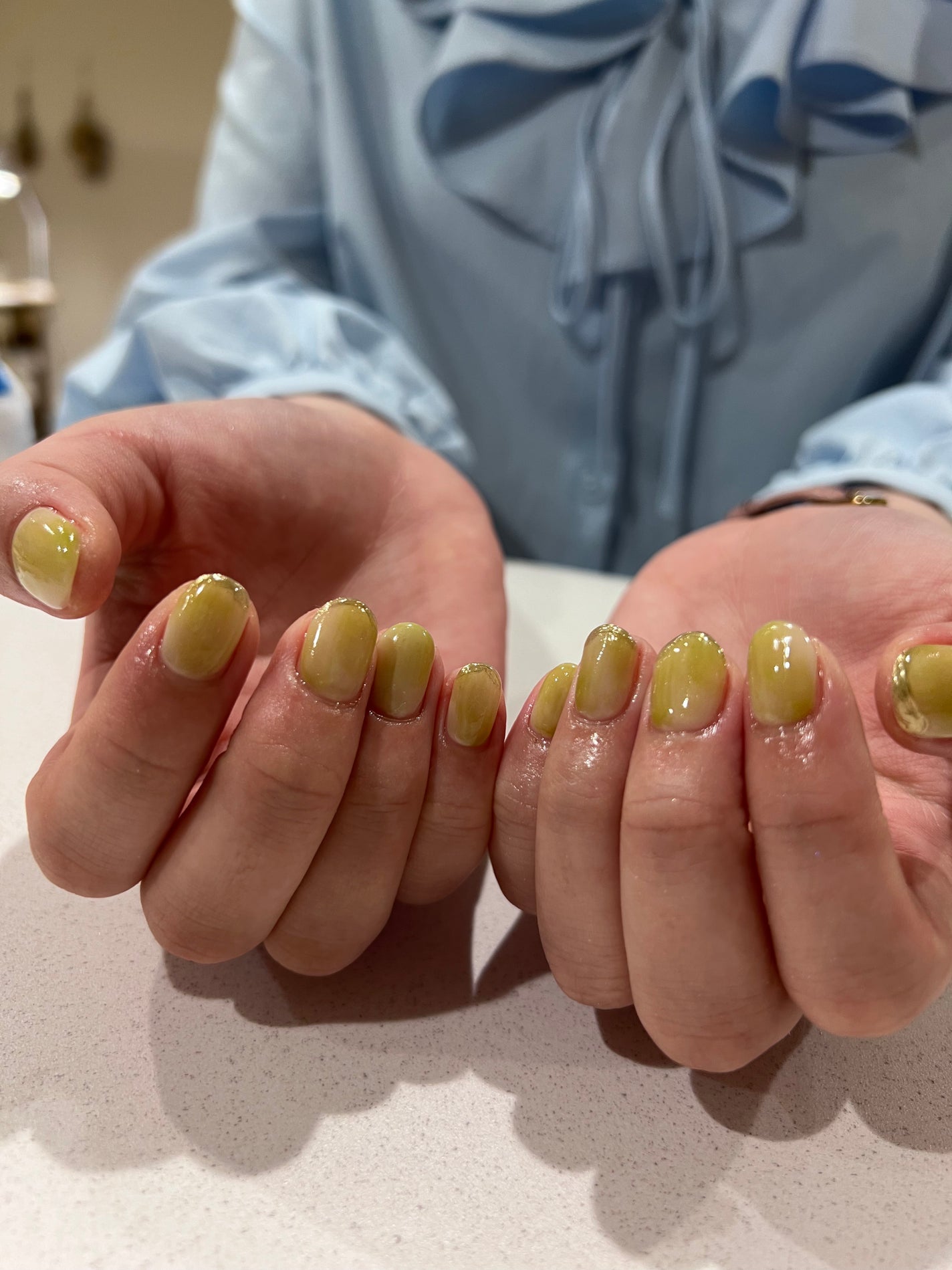 なかのん🐻❄️ on LIPS 「緑ネイルー!かわいい💕💕#緑ネイル#グリーンネイル#ジェルネイ..」(2枚目)