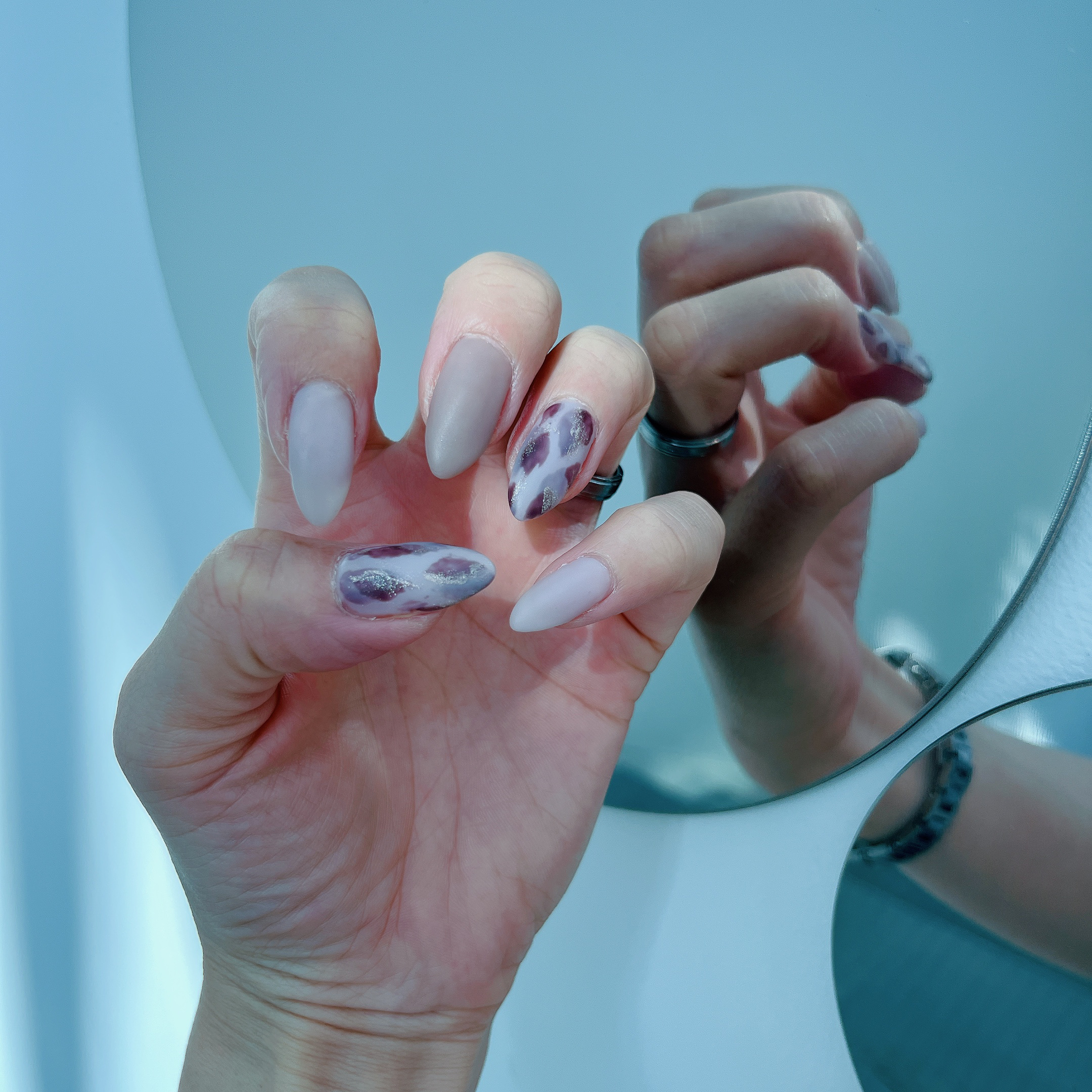 #ジェルネイル,#アニマルネイル,#マットネイル,#オフィスネイルのネイルデザイン