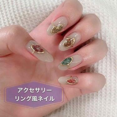 みい♡ on LIPS 「自爪ネイルチェンジ💅リング風ネイルやってみました❣️✨ほんとは..」（1枚目）