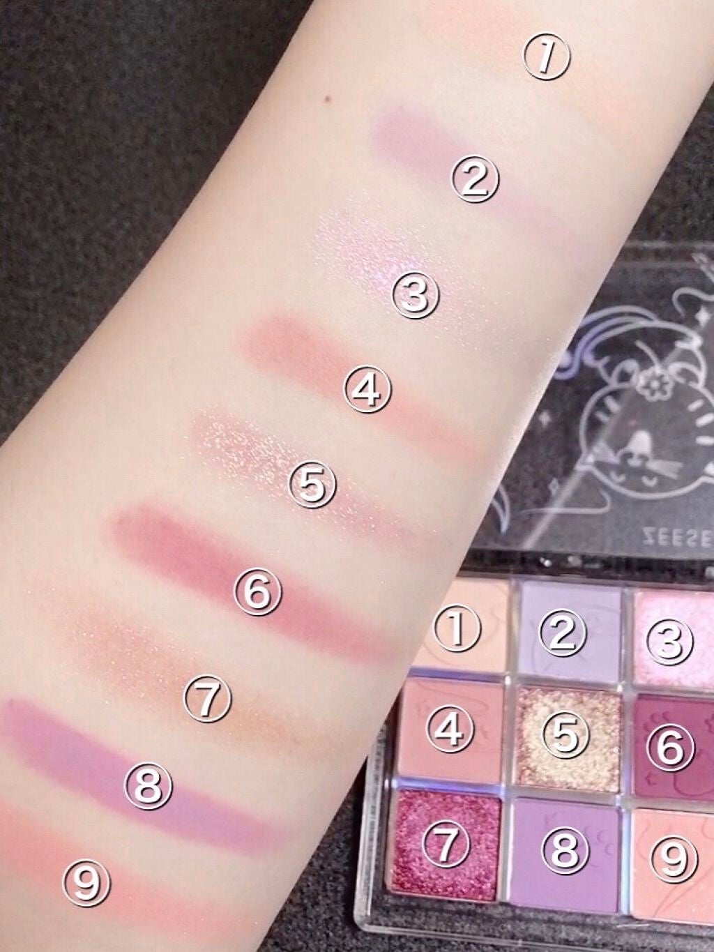 クォーツ 9色アイシャドウパレット(ドリームランドアイシャドウ)/ZEESEA/アイシャドウパレットを使ったクチコミ(5枚目)