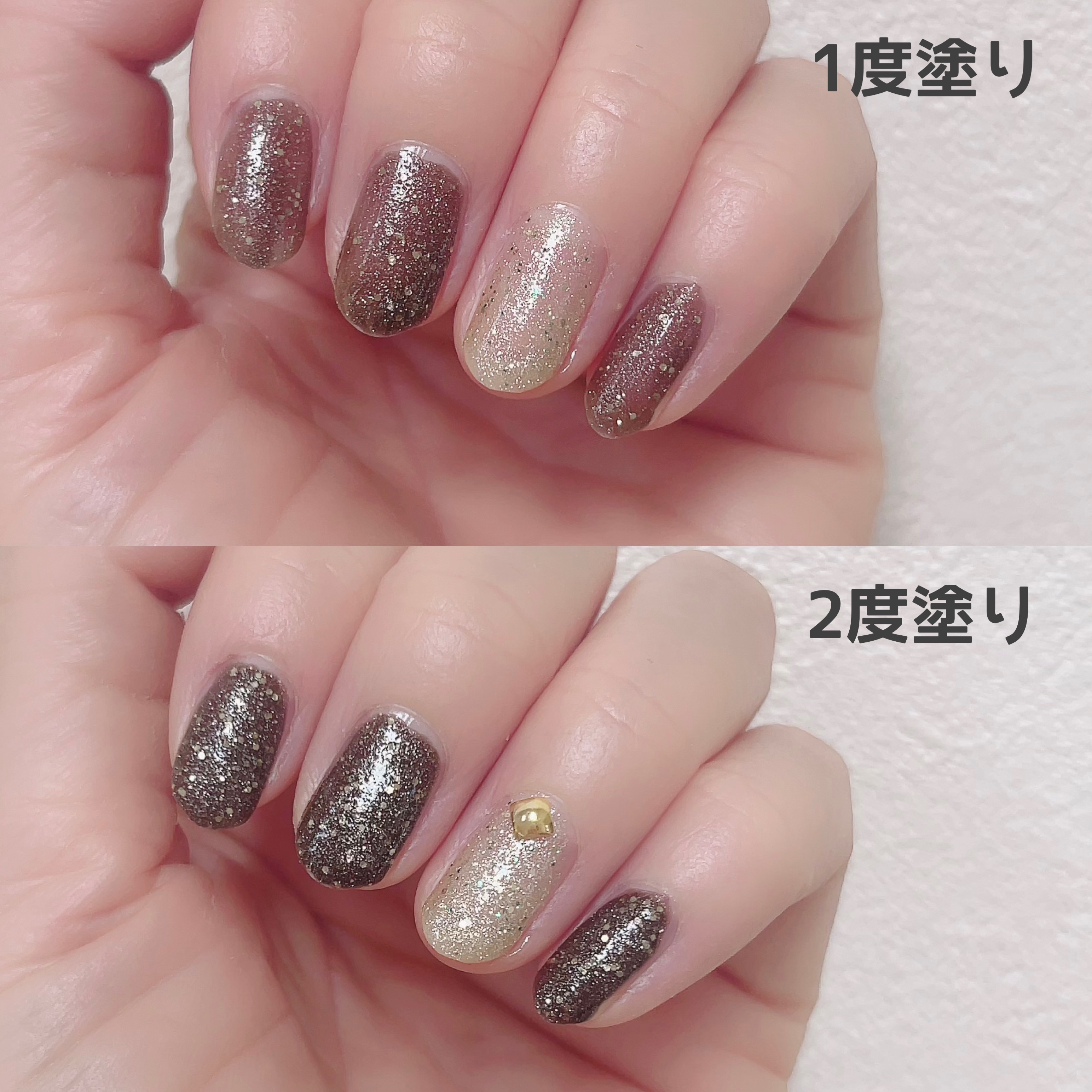 ネイルホリック Jungle Glitter GD033/ネイルホリック/マニキュアを使ったクチコミ（3枚目）