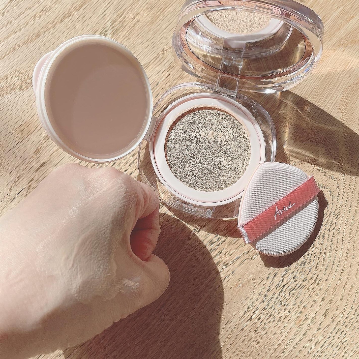 アリウル インクフェザーカバーラスティングクッション/Ariul/クッションファンデーションを使ったクチコミ(2枚目)