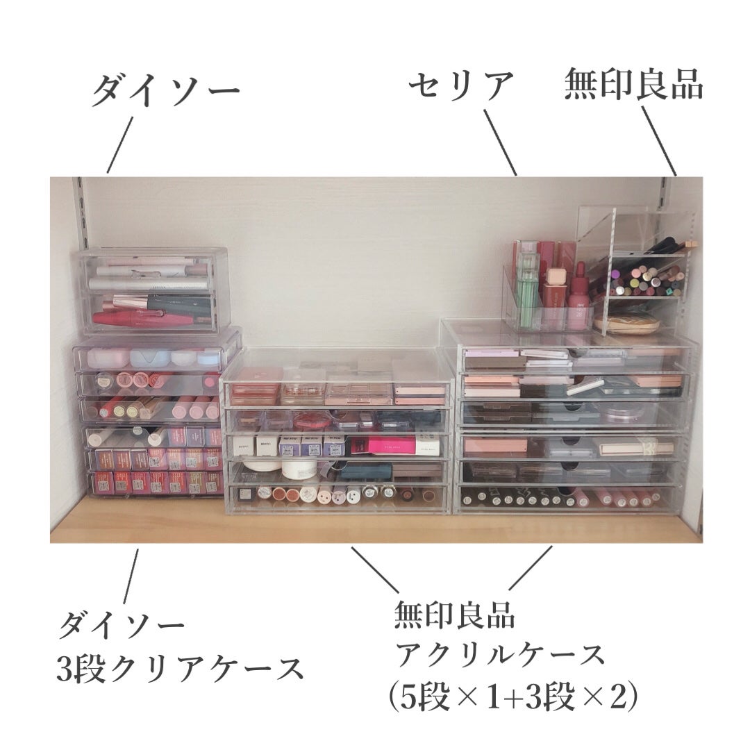 3段式クリアーケース/DAISO/その他化粧小物を使ったクチコミ(3枚目)