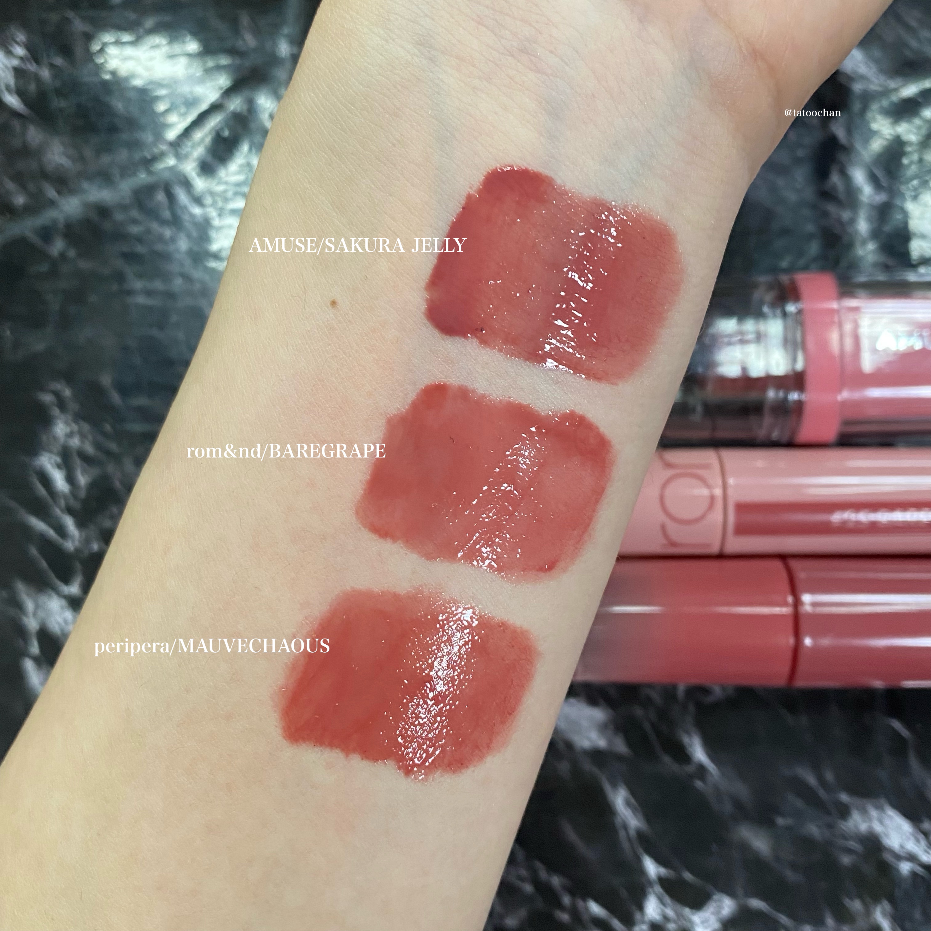 ジューシーラスティングティント/rom&nd/リップティントを使ったクチコミ（2枚目）