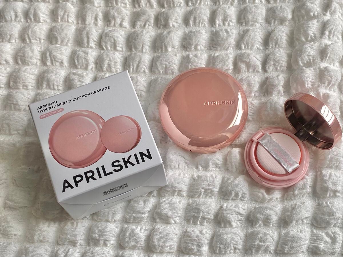 ハイパーカバーフィットクッション ピンク(桜エディション)/APRILSKIN/クッションファンデーションを使ったクチコミ(1枚目)