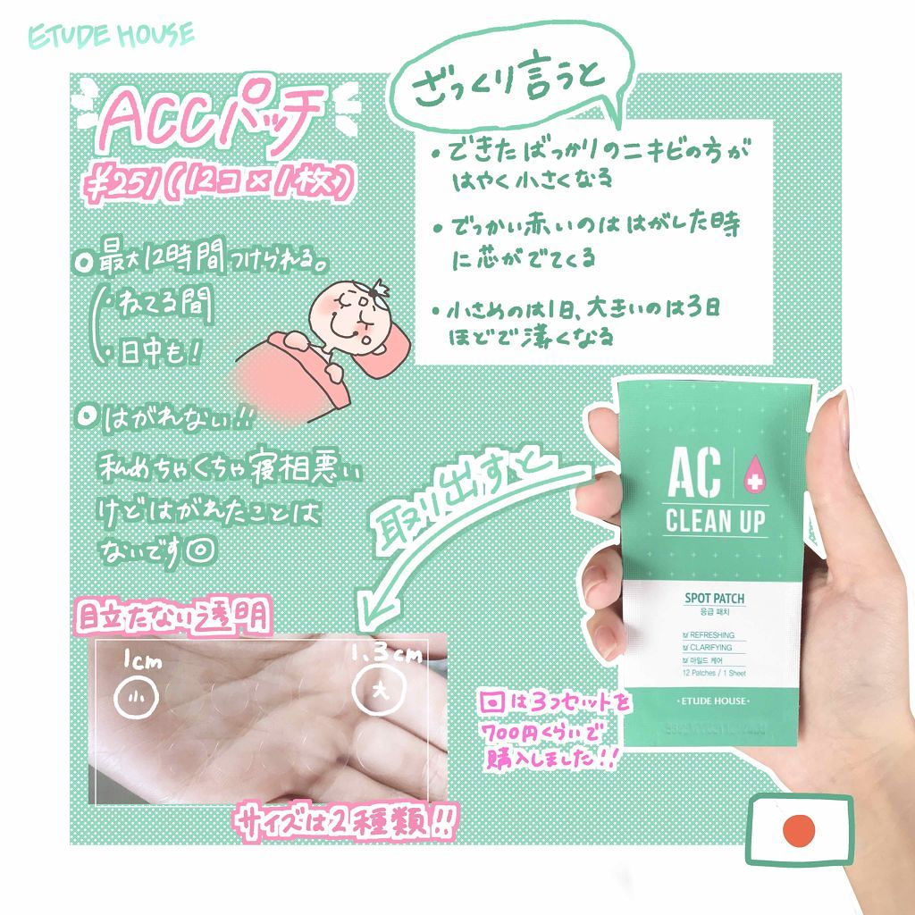 ACC パッチ|ETUDEの口コミ「????エチュードハウスのニキビパッチの実力は?..」 by にほにうむ(敏感肌/20代前半) | LIPS ACC パッチ|ETUDEの口コミ「????エチュードハウスのニキビパッチの実力は?..」 by にほにうむ(敏感肌/20代前半) | LIPS