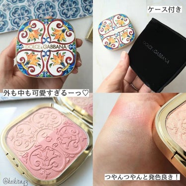 ソーラーグロウ イルミネーティングパウダー デュオ Peach Blossom/DOLCE&GABBANA BEAUTY/ハイライトを使ったクチコミ（3枚目）