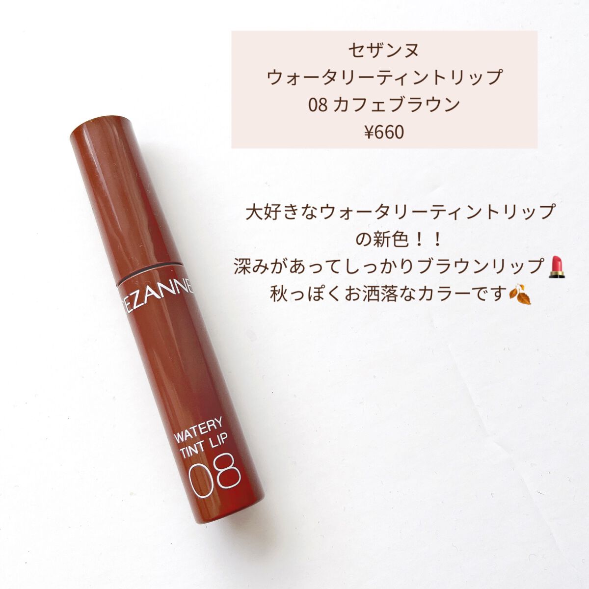 ウォータリーティントリップ 08 カフェブラウン/CEZANNE/リップティントを使ったクチコミ（2枚目）