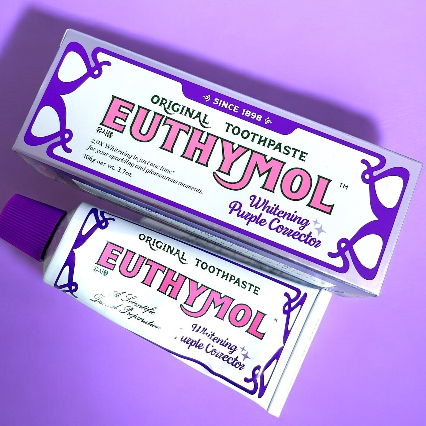 ホワイトパープル歯みがき ピーチフローラルミントの香り/EUTHYMOL/歯磨き粉を使ったクチコミ(2枚目)